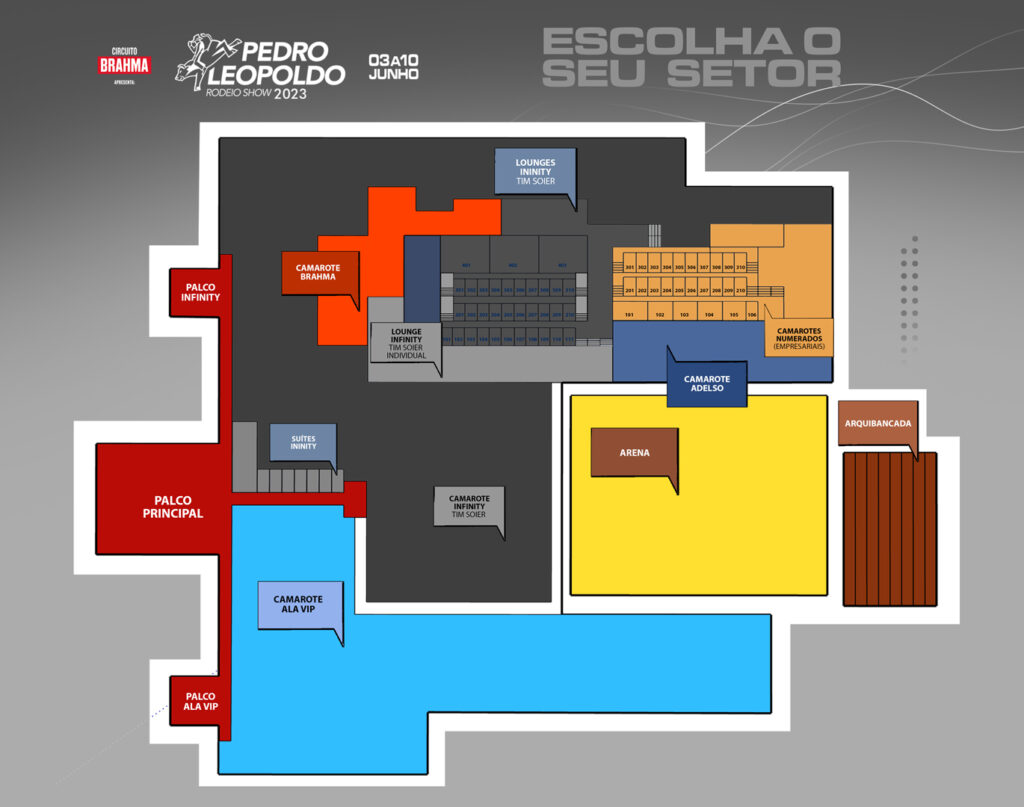 Mapa do evento. (Foto: Reprodução/ Pedro Leopoldo Rodeio Show)